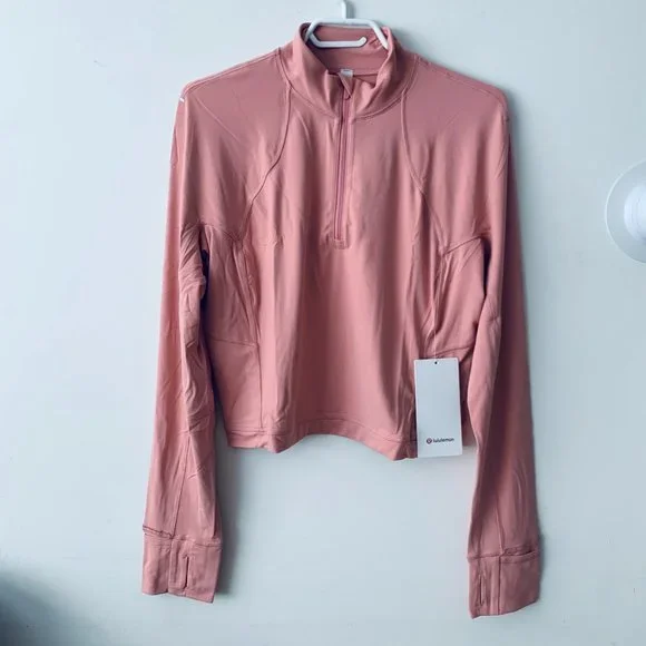 It's Rulu Run Cropped 1/2 Zip (Pink Taupe) - Picture 10 of 10